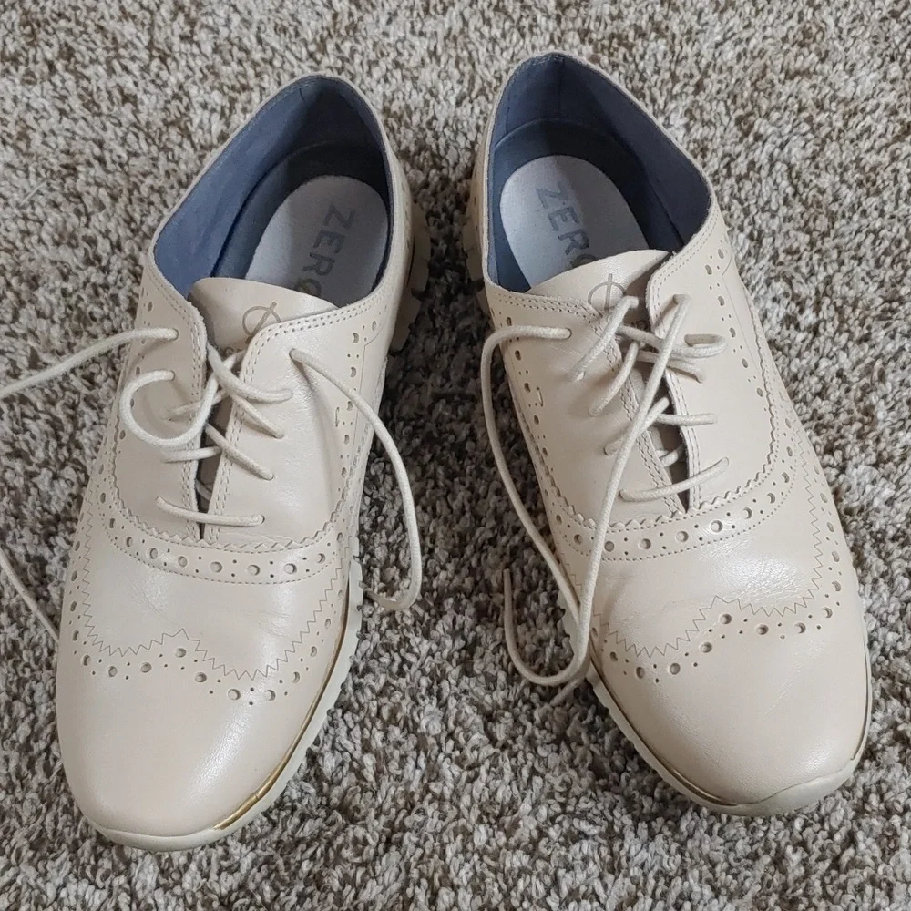 Cole Haan Zerogrand Wingtip Oxford Men's  Beige Shoes Size 8.5